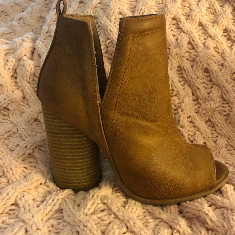 Peep toe booties